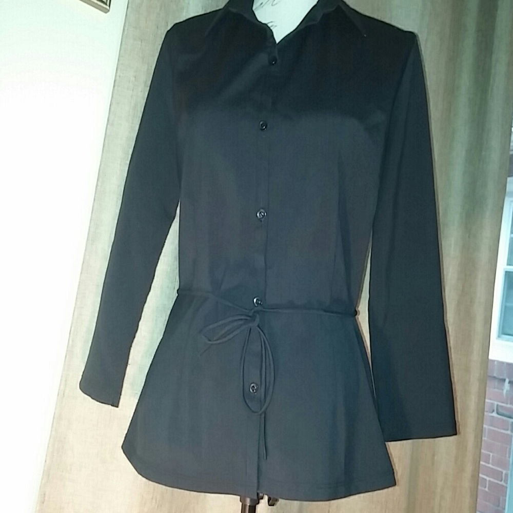 Ma Jolie Atelier Black Shirt with Tie Waist Size M